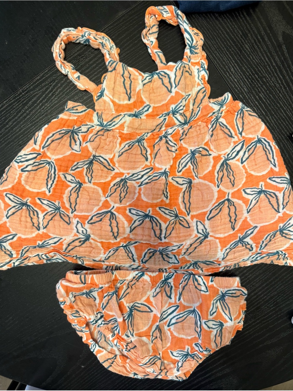 Angel Dear Orange Floral One-Piece